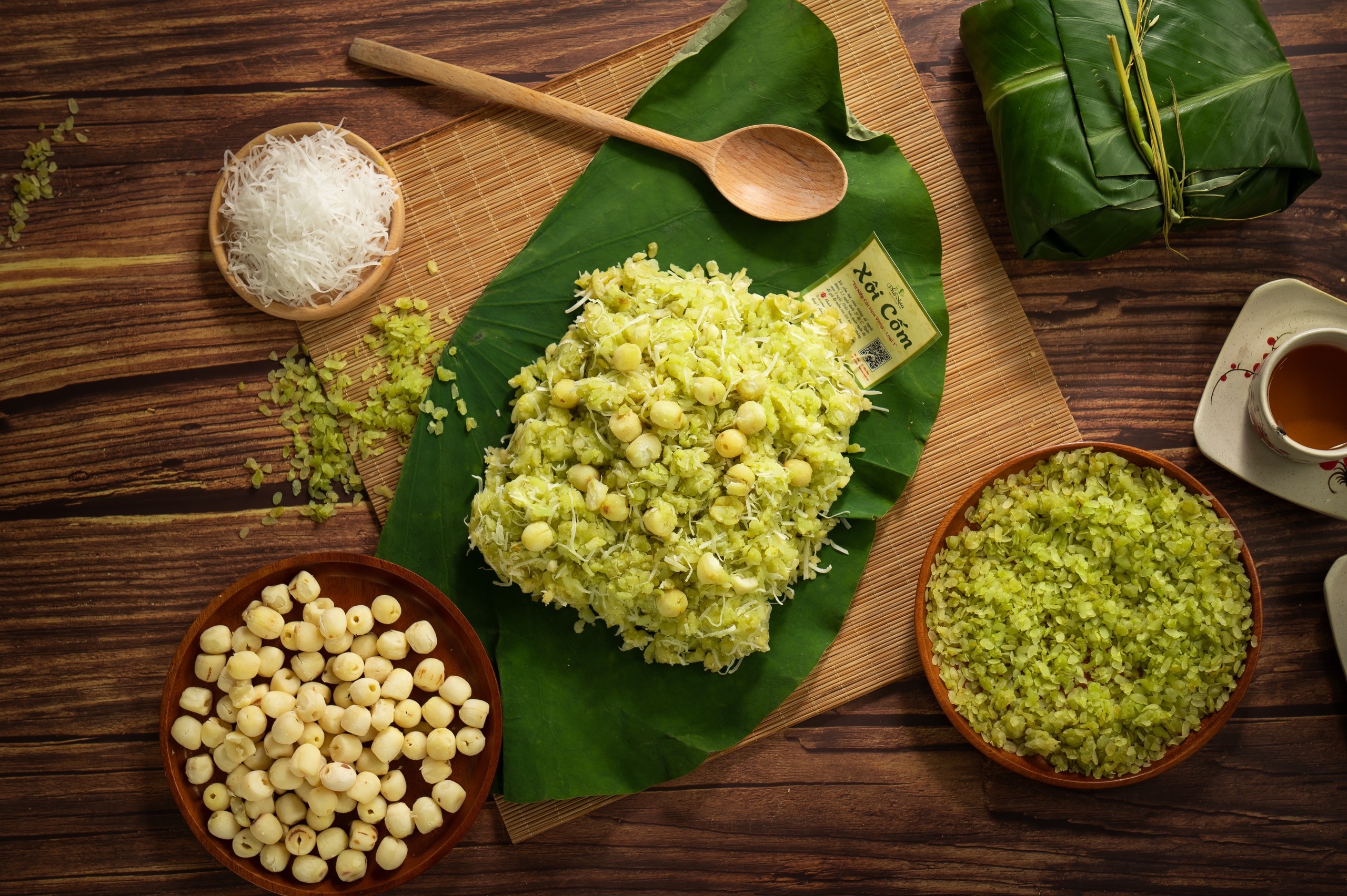 cách nấu xôi cốm dẹp