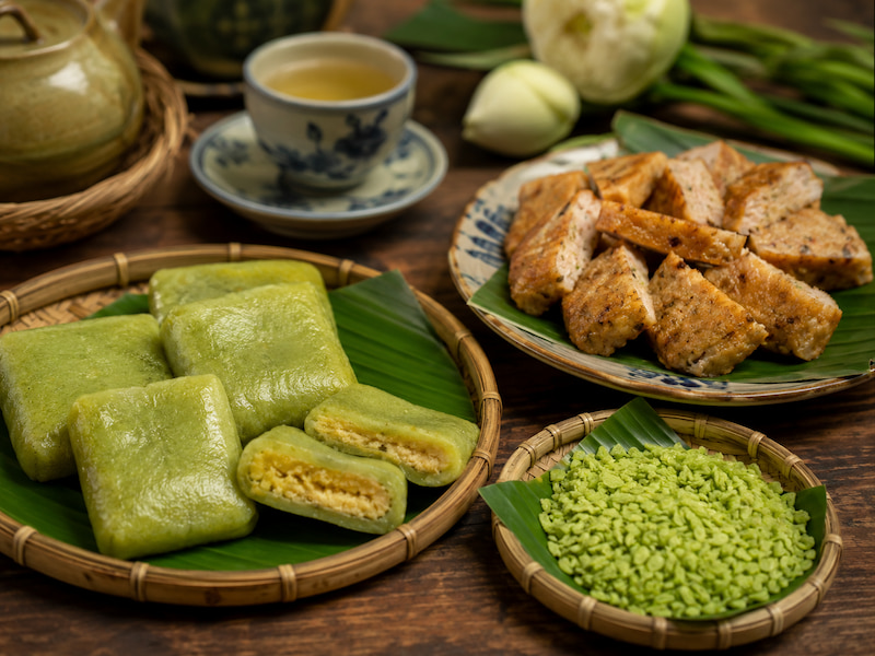 Bánh cốm Hà Nội Phố Xưa làm từ cốm non